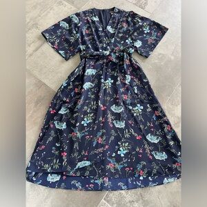 Tahari Kimono Style Dress Navy Sz:10